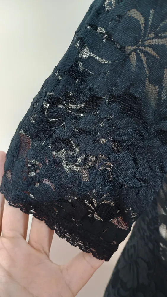 Body de renda preto Valisere