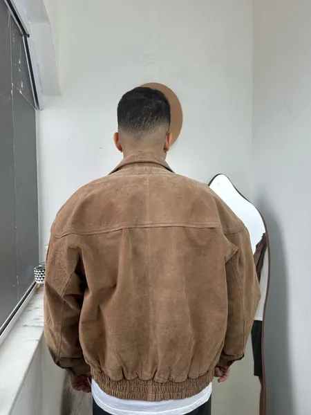 Jaqueta couro legitimo masculina tam m