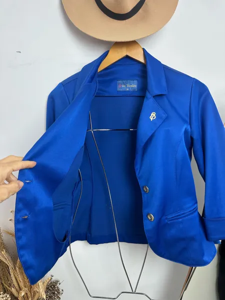 Blaser feminino via tolentino azul turquesa tam 36