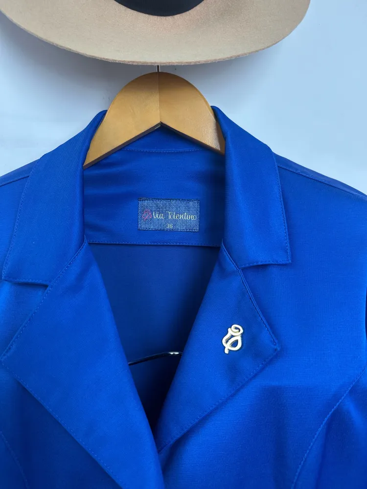 Blaser feminino via tolentino azul turquesa tam 36