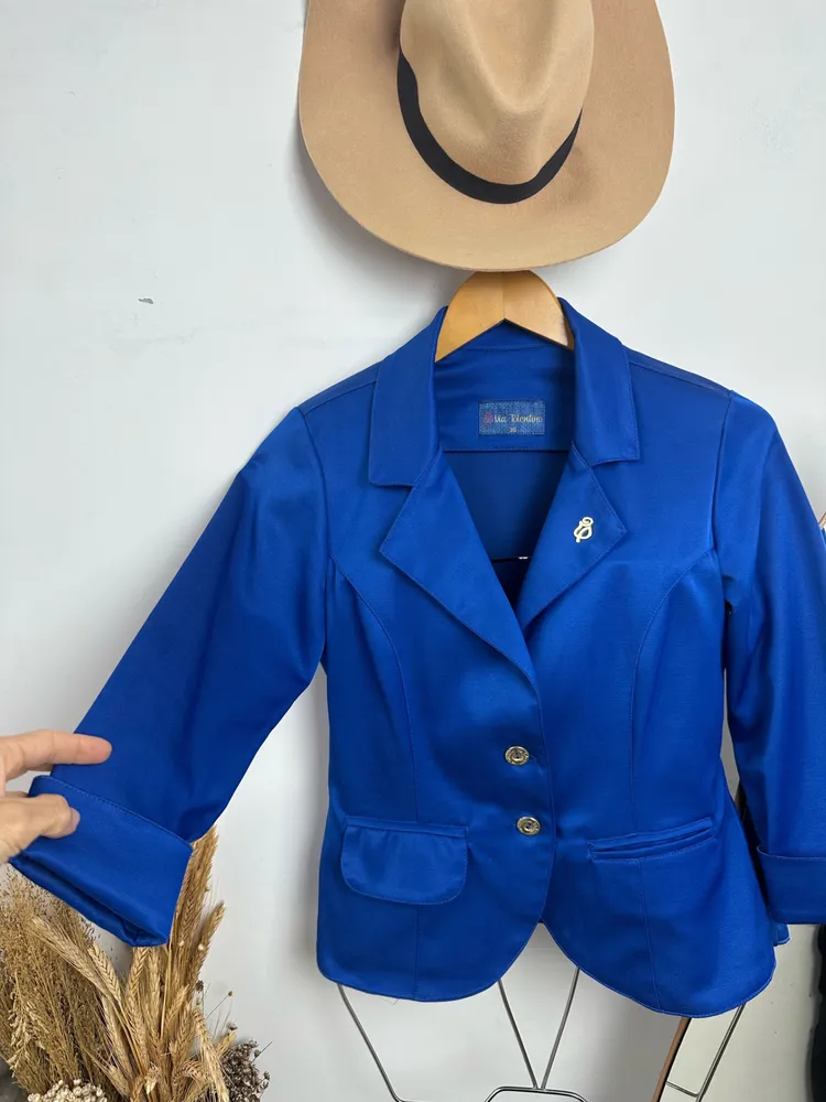 Blaser feminino via tolentino azul turquesa tam 36