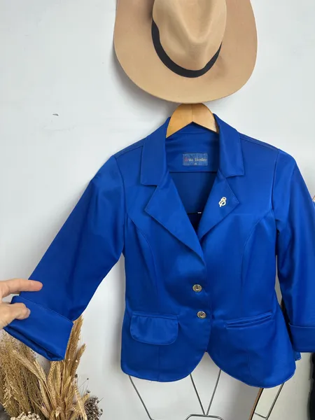 Blaser feminino via tolentino azul turquesa tam 36