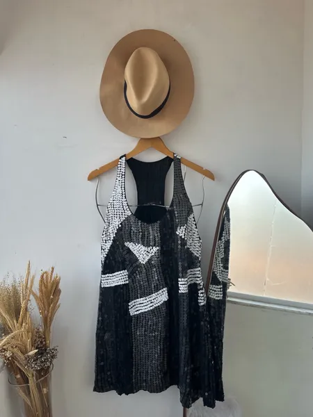 vestido animale tam 40 seda