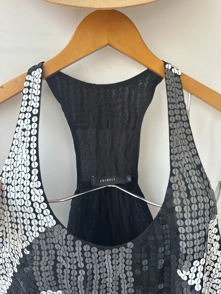 vestido animale tam 40 seda