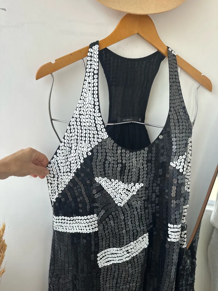 vestido animale tam 40 seda