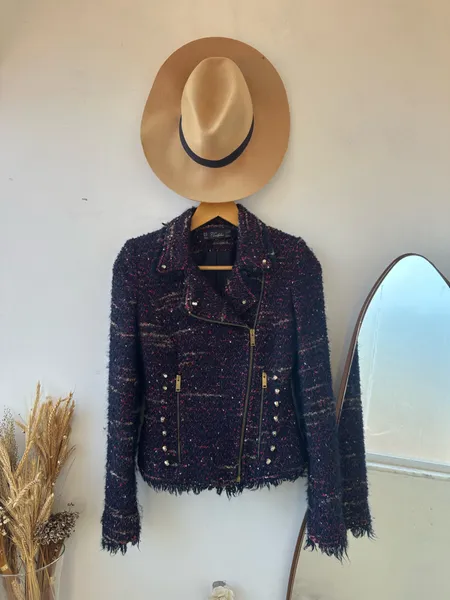 Blaser zara feminino de tweed tam p