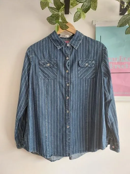 Camisa azul listrada
