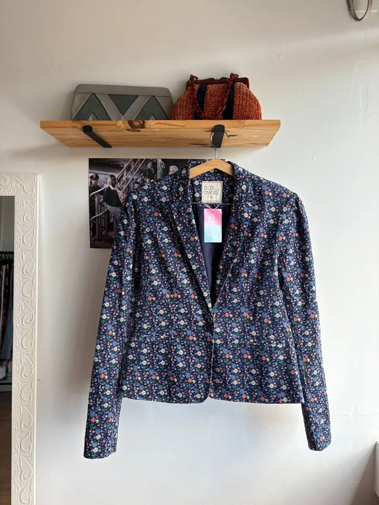 Blazer florido em algodão