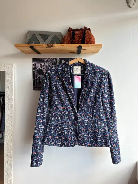 Blazer florido em algodão