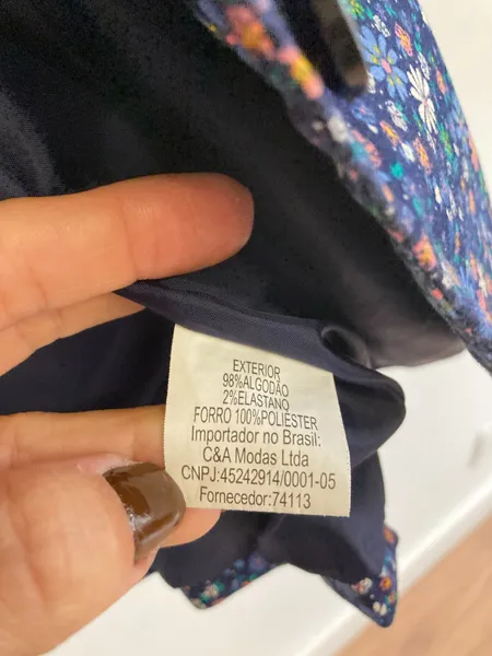 Blazer florido em algodão