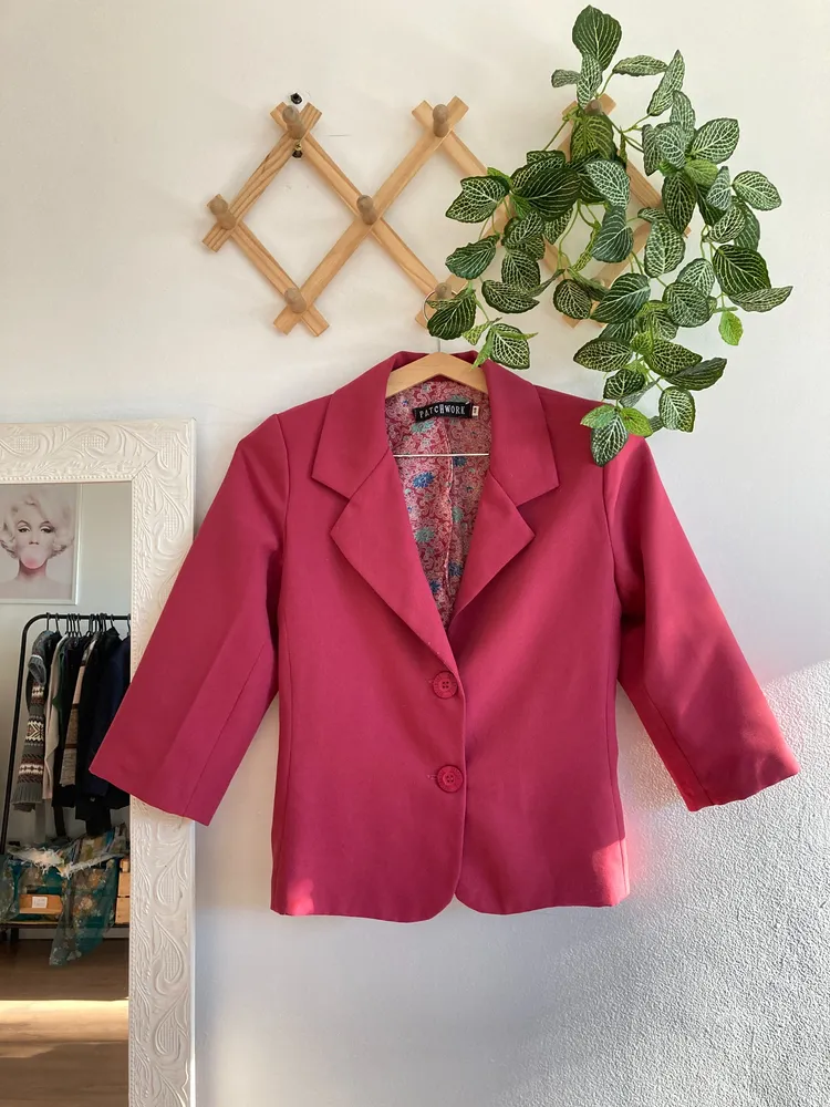 Blazer rosa manga 3/4