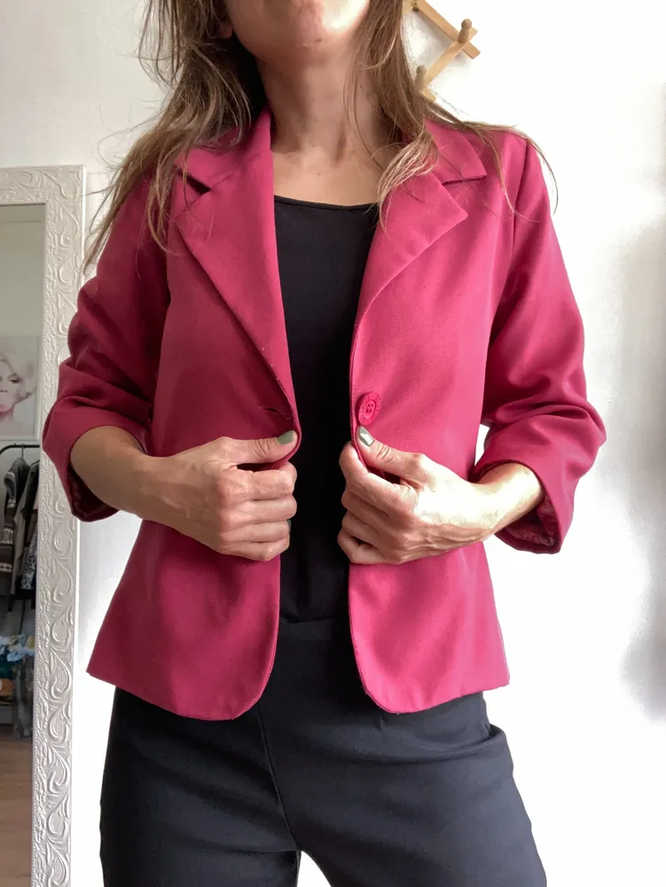 Blazer rosa manga 3/4