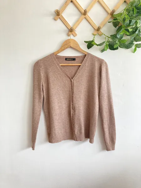 cardigan bege quentinho
