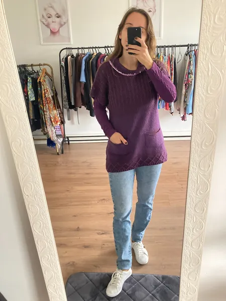 Blusão roxo com bolso