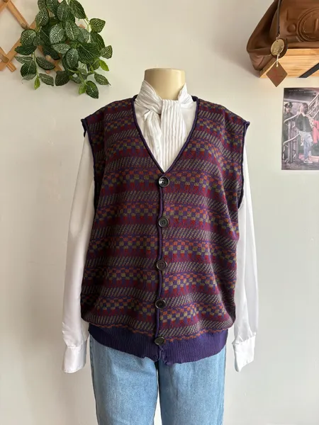 colete vintage em tricot