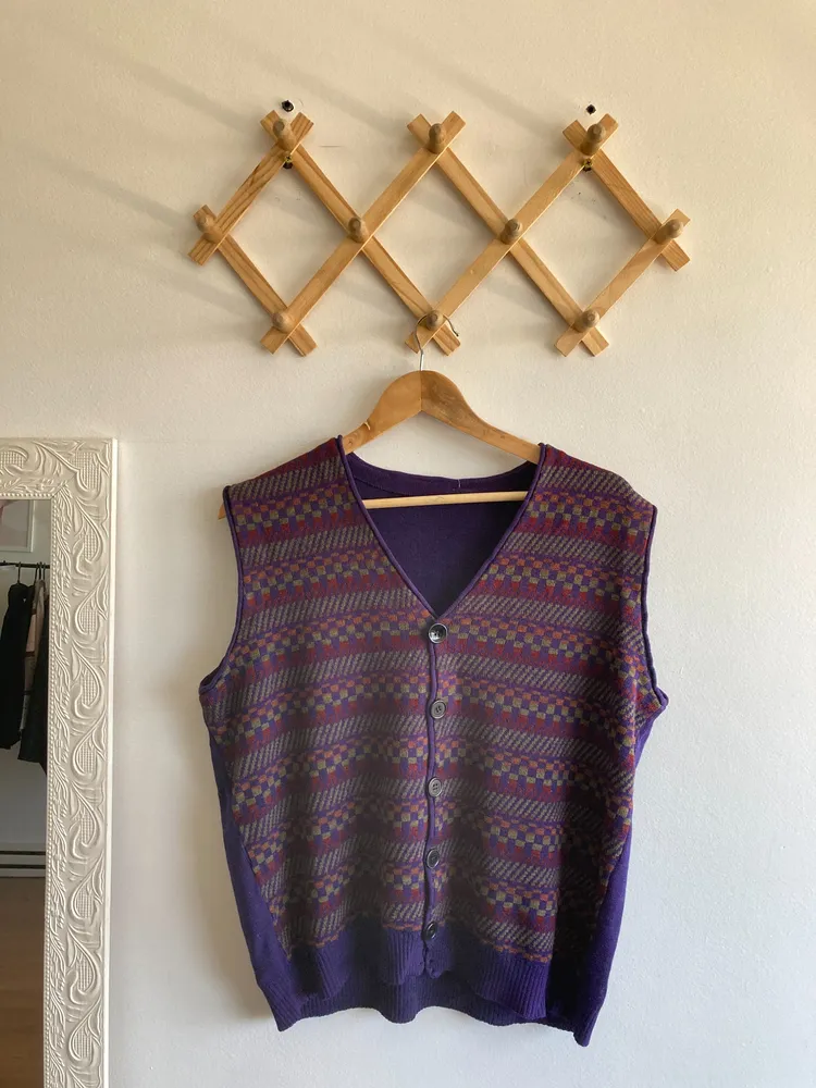colete vintage em tricot