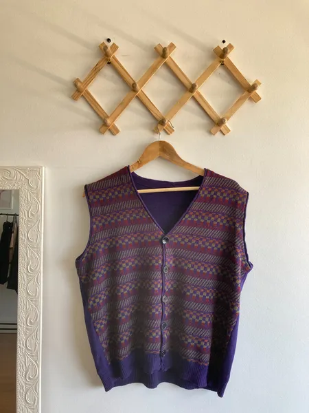 colete vintage em tricot