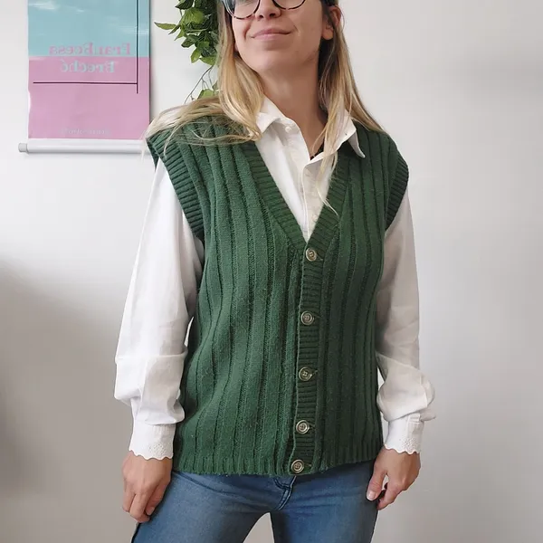 colete vintage em tricot