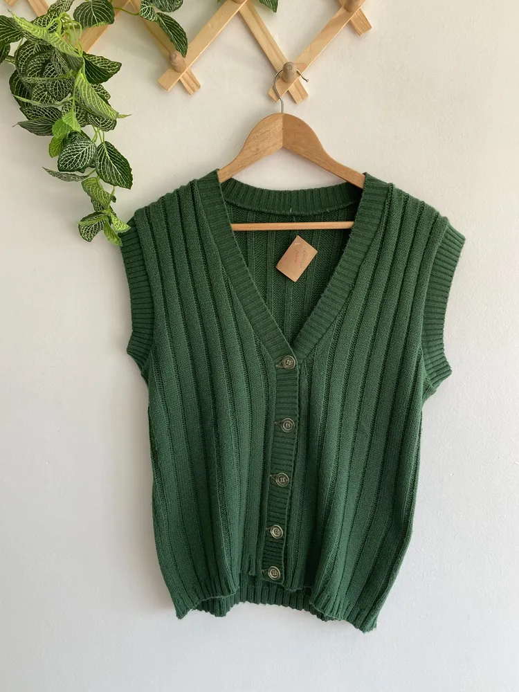 colete vintage em tricot