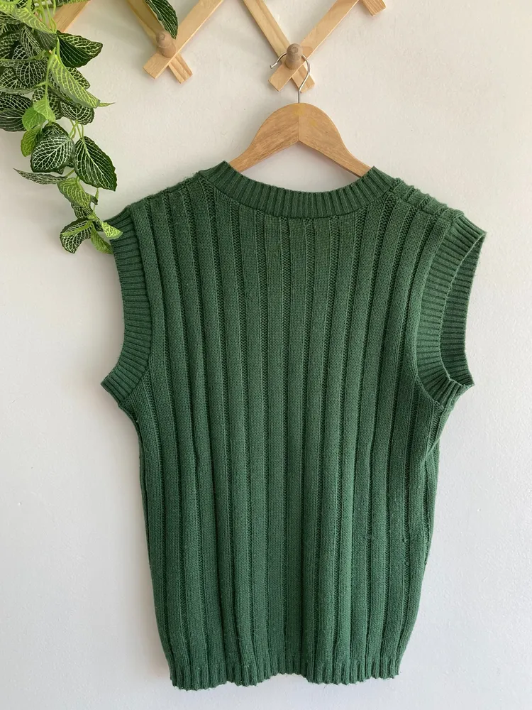 colete vintage em tricot