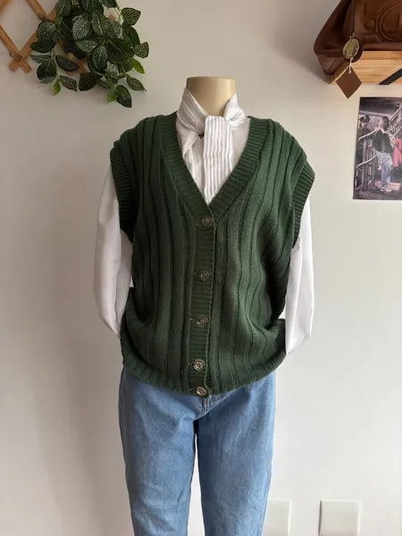 colete vintage em tricot