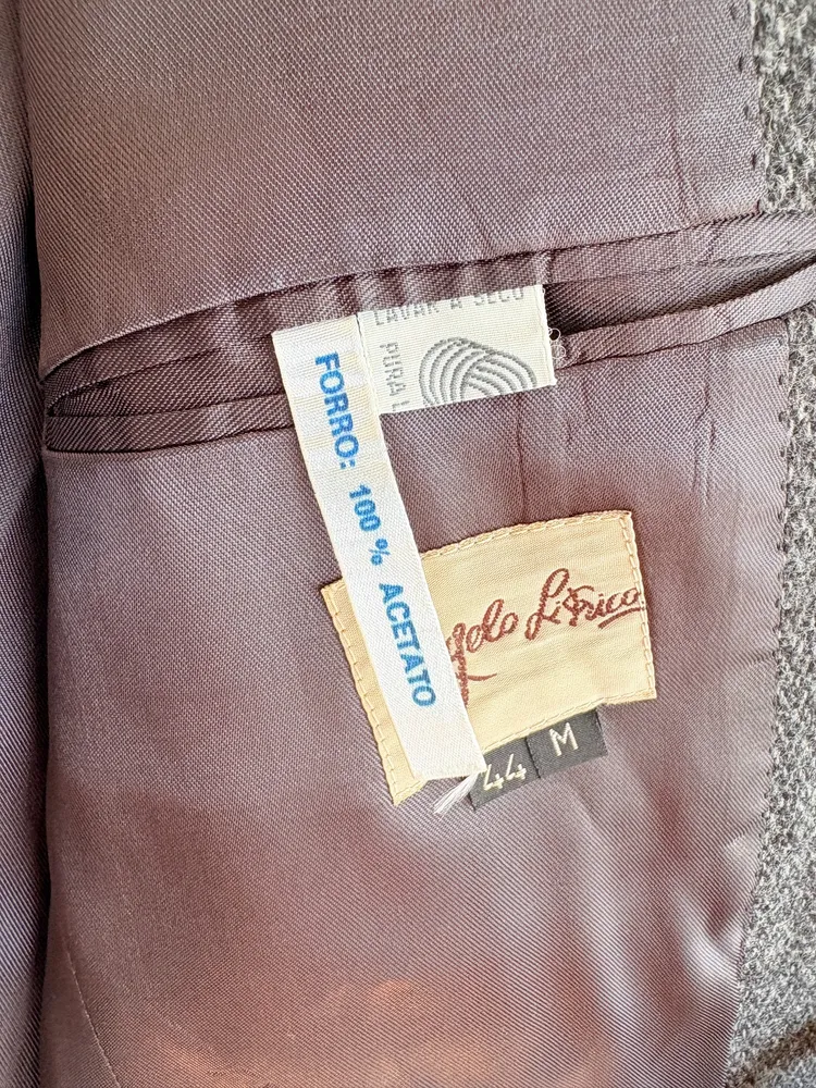 Blazer cinza vintage em lã