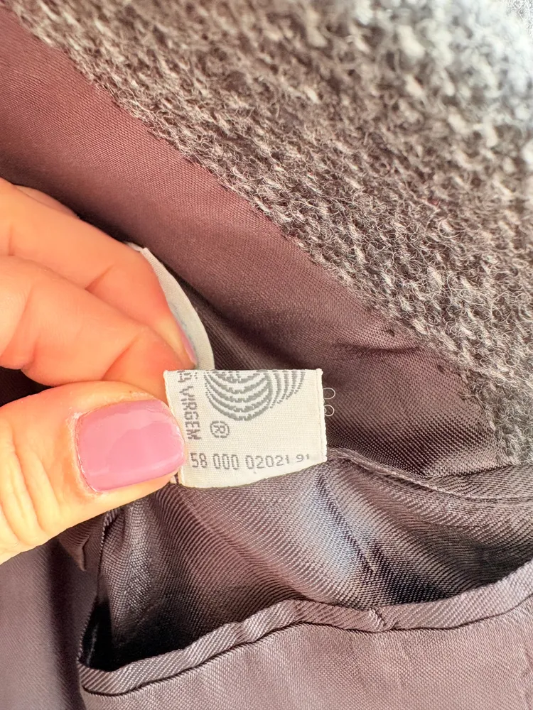Blazer cinza vintage em lã