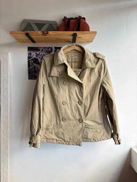 Jaqueta trench bege forrada