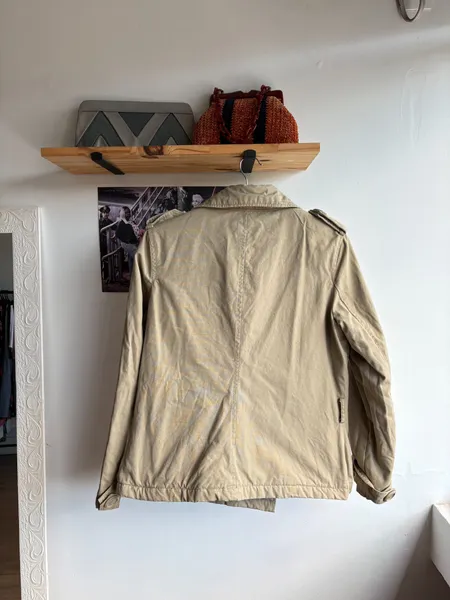 Jaqueta trench bege forrada