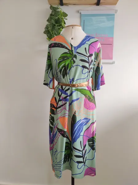 Vestido verde estampado