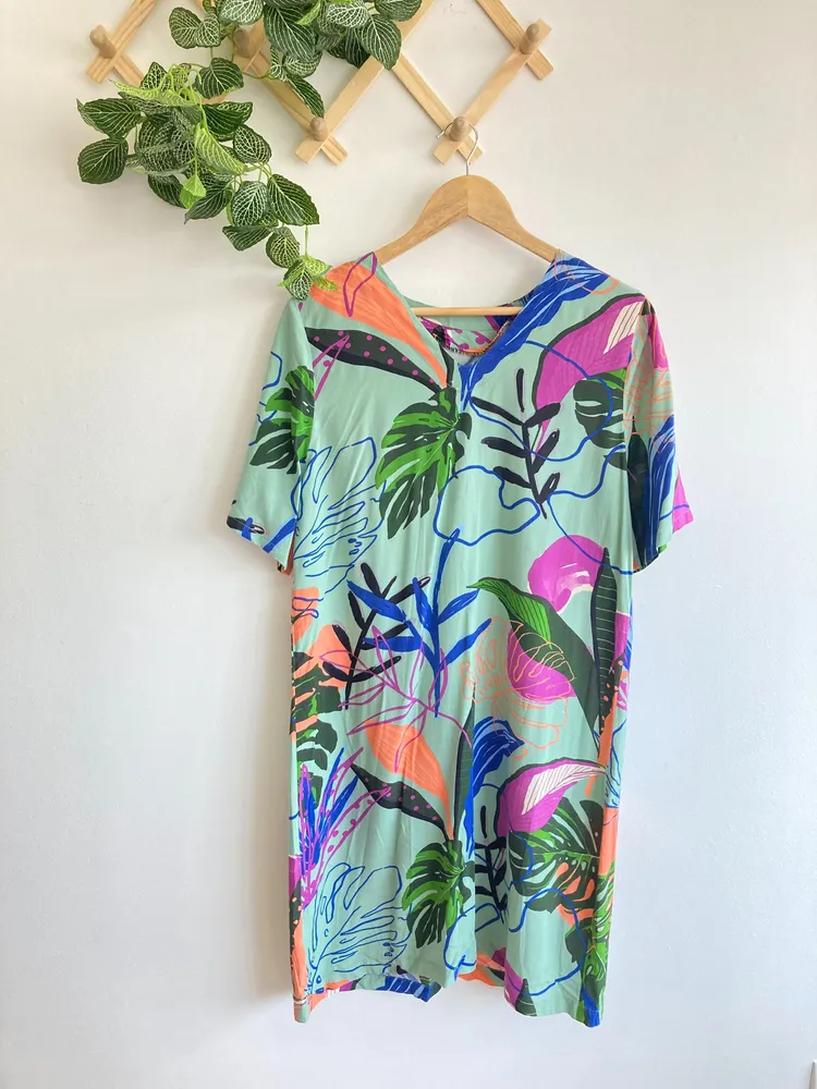 Vestido verde estampado