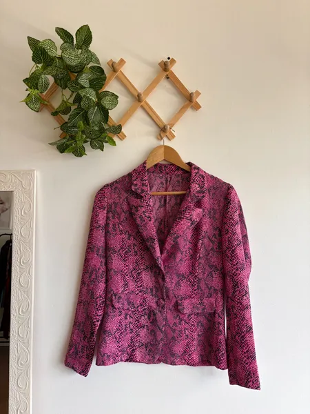 Blazer rosa animal print