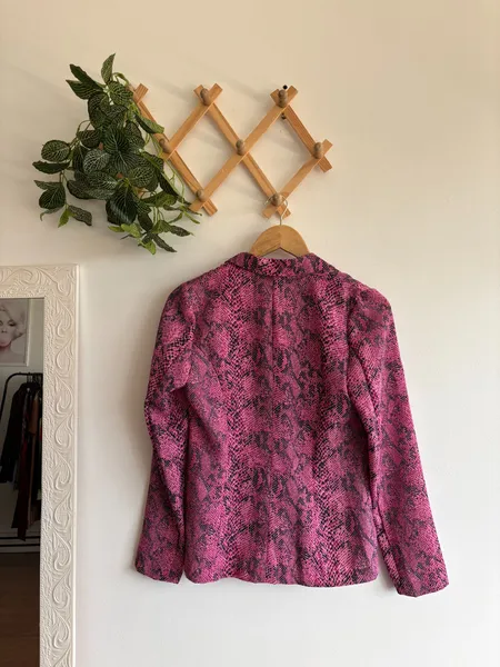 Blazer rosa animal print