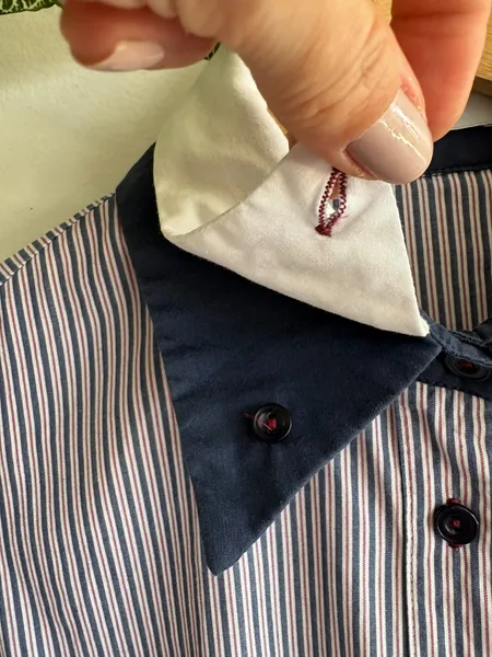 Camisa listrada azul e branco