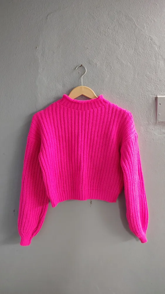 Blusão Cropped Tricô