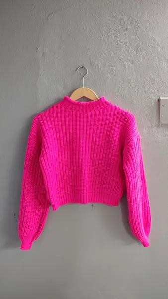 Blusão Cropped Tricô