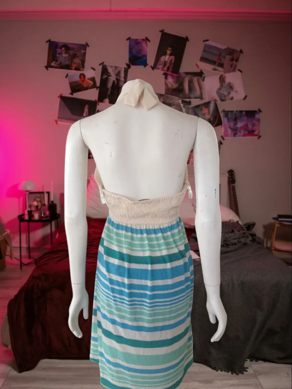 Vestido verde água listrado BLUE STEEL