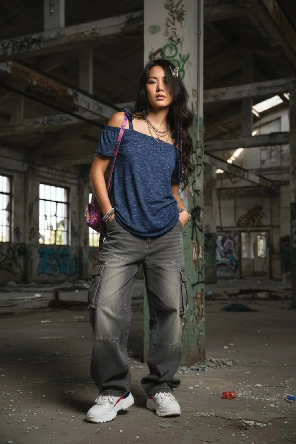 Blusa azul mescla ANA