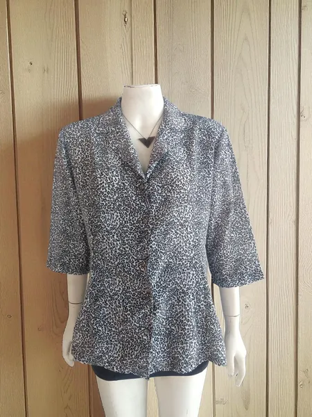 Camisa onça cinza Anna Classic