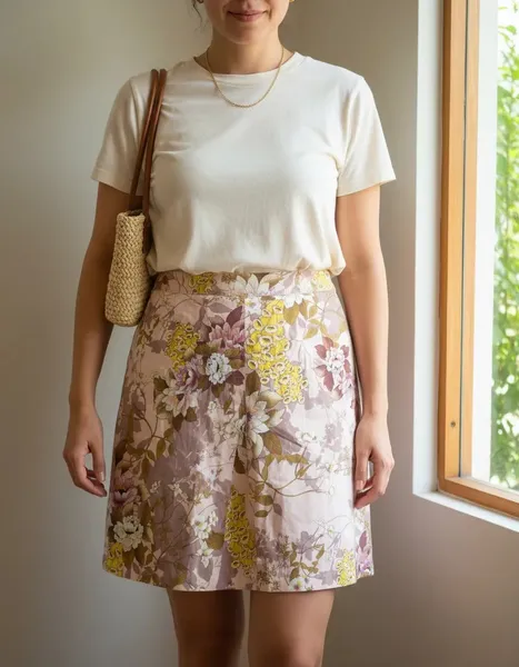 Saia Rosê Plus Size Estampada A/K Classic