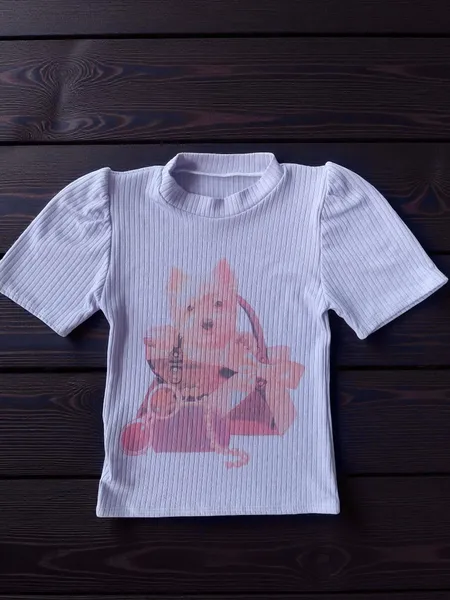 Blusa Lilás Com Cachorrinho Infantil