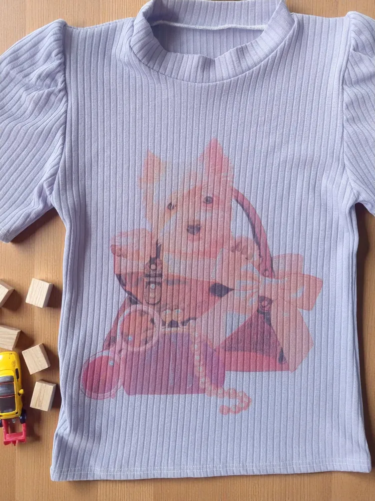 Blusa Lilás Com Cachorrinho Infantil