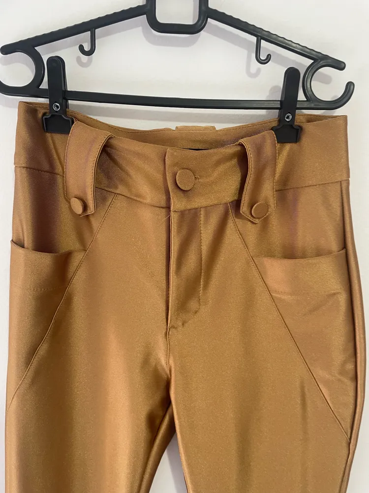 calca feminina caramelo dourada  tam 40