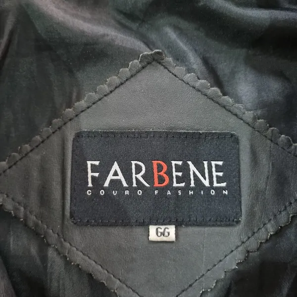jaqueta couro farbene GG