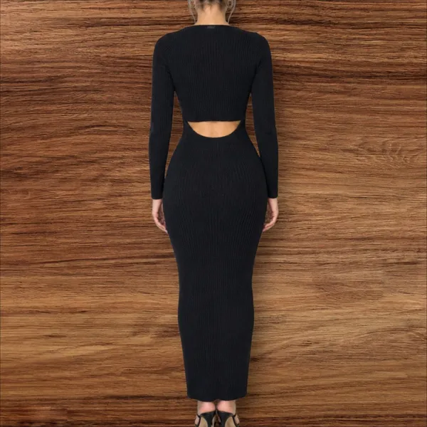 vestido  caos em tricô  canelado