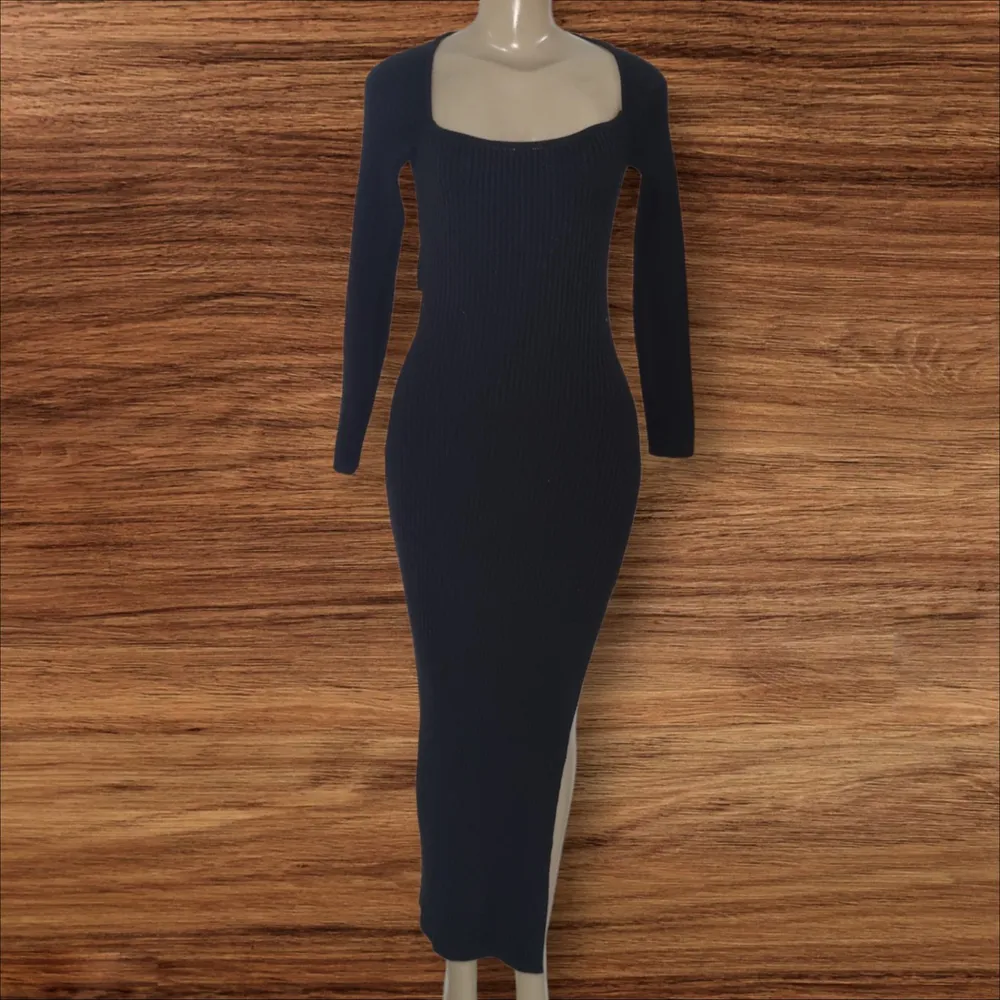 vestido  caos em tricô  canelado