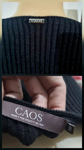 vestido  caos em tricô  canelado