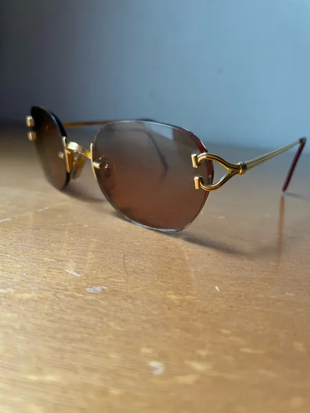 Armação rara vintage cartier chelsea banhada a ouro