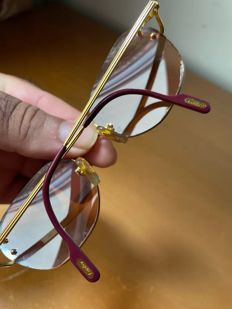 Armação rara vintage cartier chelsea banhada a ouro