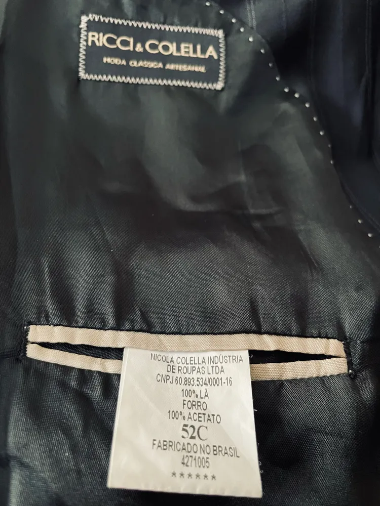 Terno costume de lã fria Ricci & Colella tam 52